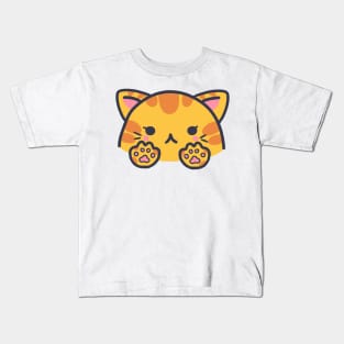 cute kawaii orange striped cat Kids T-Shirt